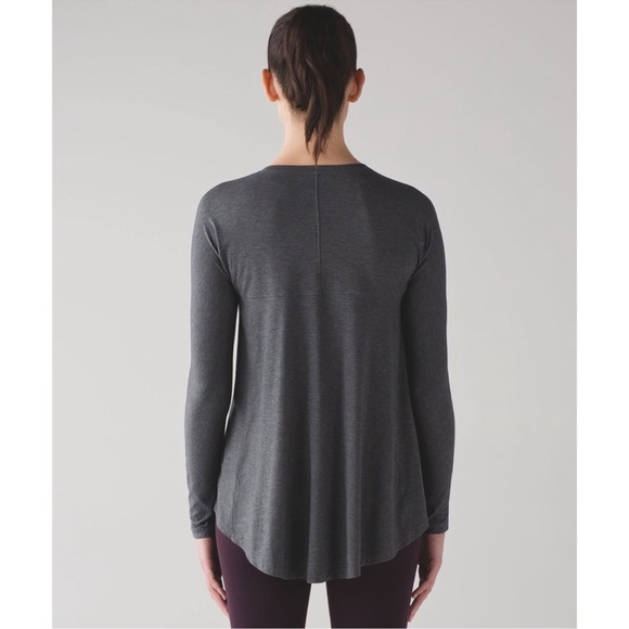 Lululemon Acadia Long Sleeve Pima Cotton Heathered Pitch Gray - Picture 3 of 10